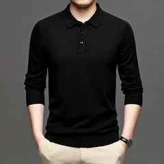 Men's Lapel Knit Pullover Sweater