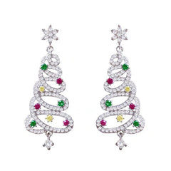 Christmas Tree Rhinestone Earrings