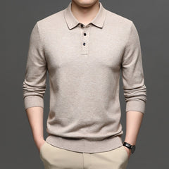 Men's Lapel Knit Pullover Sweater