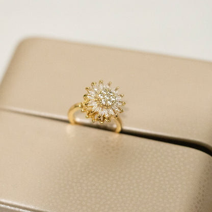 Sunflower Rotation Ring for Anxiety Relief