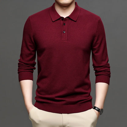 Men's Lapel Knit Pullover Sweater